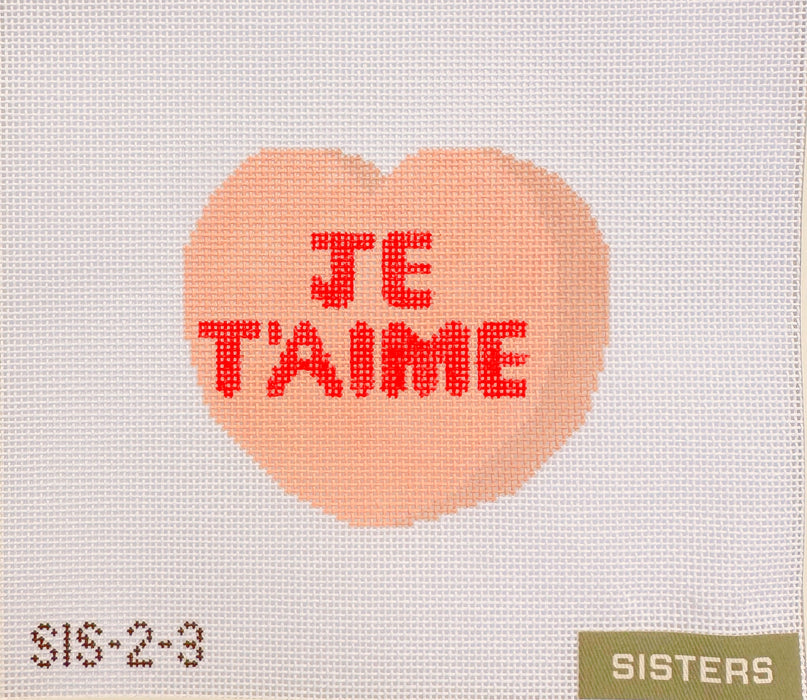 Conversation Heart - Coral JE T'AIME