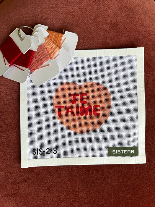 Conversation Heart - Coral JE T'AIME