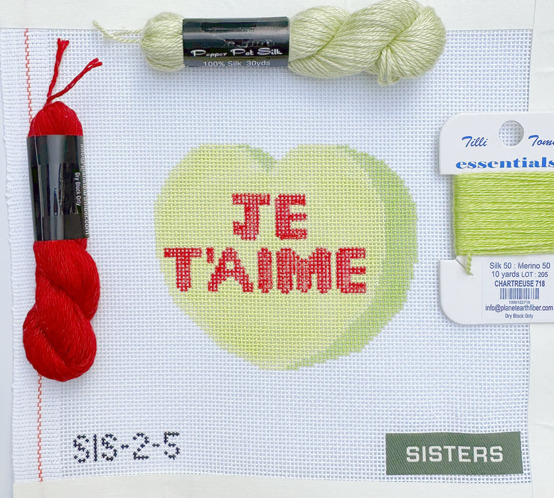 Conversation Heart - Green JE T'AIME