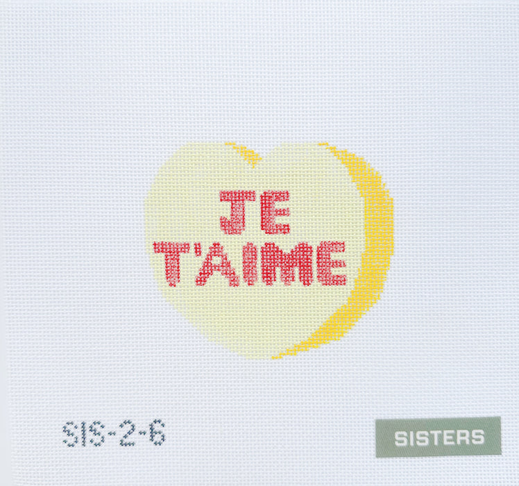 Conversation Heart - Yellow JE T'AIME